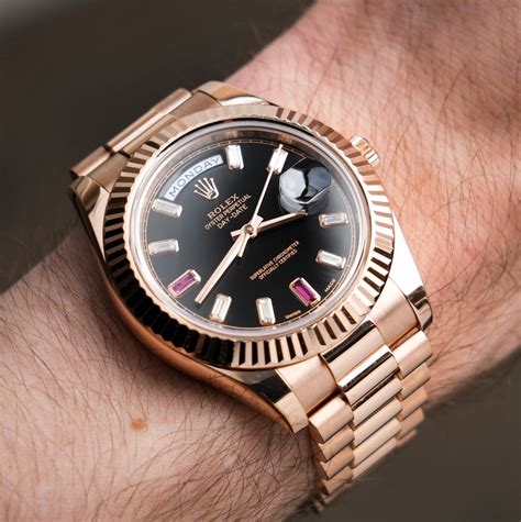 black and rose gold rolex|18k rose gold rolex.